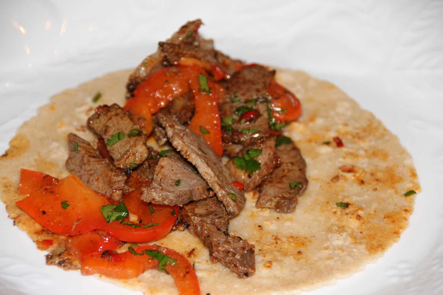 Fajitas de carne y ajíes Recetas